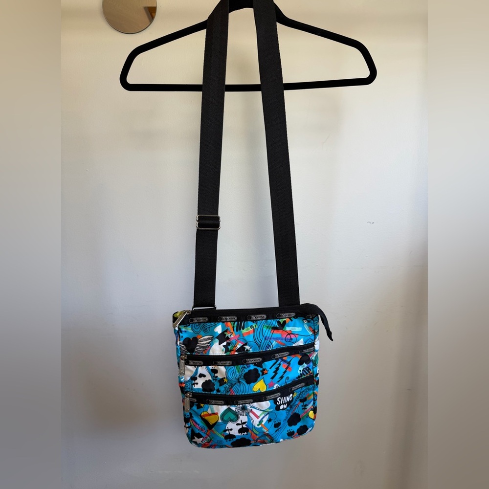 Lesportsac Turquoise Graphic Messenger Bag with Multicolor Accents - Picture 2 of 11